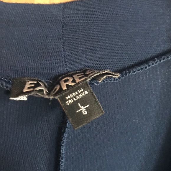 EXPRESS | Navy Long Sleeve Skater Dress w’Choker - Picture 3 of 4